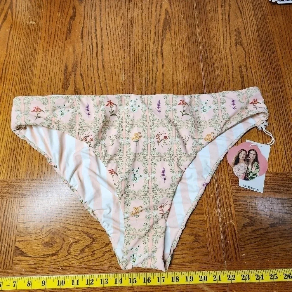 NWT Aguabendita Swim Bottoms Only Low Rise Cheeky Plus Size 2x Peachy Pink